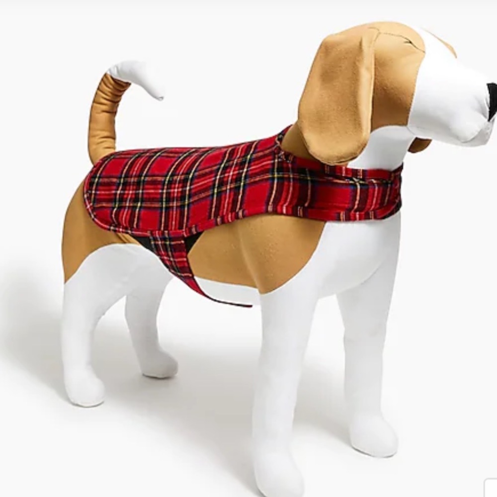 J Crew Crewmutts Red Plaid Cotton Vest for Dogs
